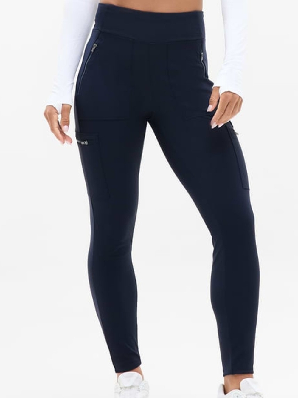 Athleta Headlands Hybrid Cargo High Rise Leggings - Black - Sz 4 -353474